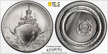 (2021-P) Medal U.S. Coast Guard Matte 2.5oz Ag MS70