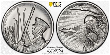 (2021-P) Medal U.S. Air Force Matte 2.5oz Ag First Strike MS70