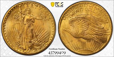 1908 $20 No Motto MS67