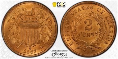 1867 2C MS65+ RD
