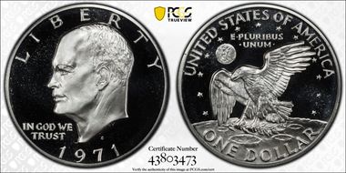1971-S $1 Silver PR70DCAM
