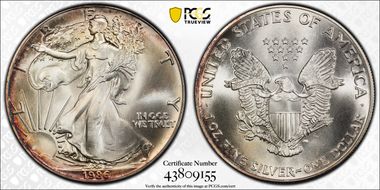 1986 $1 Silver Eagle MS69