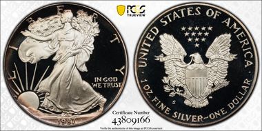 1987-S $1 Silver Eagle PR69DCAM