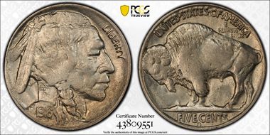 1916-D 5C 3 1/2 Leg, FS-901 AU58