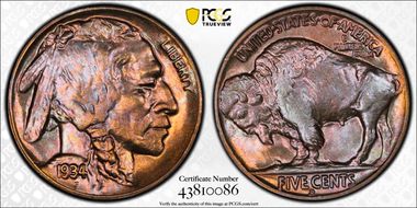 1934-D 5C MS66