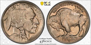 1913-S 5C T-1, 2 Feathers, FS-401 MS64