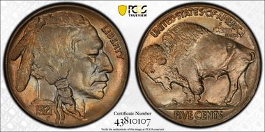 1921-S 5C 2 Feathers, FS-401 MS64