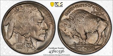 1915 5C 2 Feathers FS-401 MS65