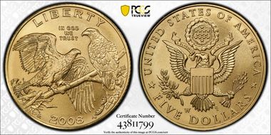 2008-W $5 Bald Eagle MS70