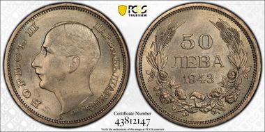 1943-A 50 Leva KM-48a MS63