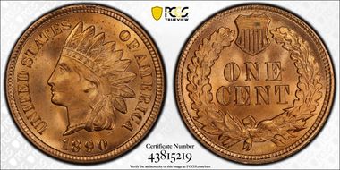 1890 1C MS65+ RD