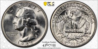 1942-S 25C MS64