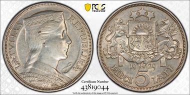 1929 5 Lat KM-9  Ag N1