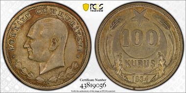 1934 100 Kur Low Star XF40