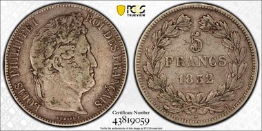 1832-T 5 Fr Gad-678 F-324 VF30