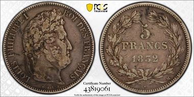 1832-M 5 Fr Gad-678 F-324 VF35