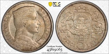 1929 5 Lat KM-9  Ag N1