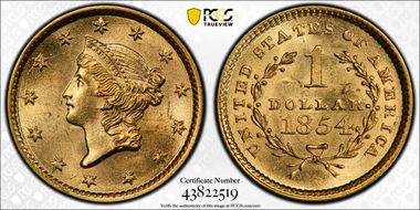 1854 G$1 Type 1 MS63