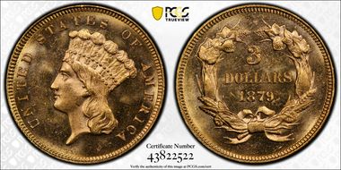 1879 $3 MS63+