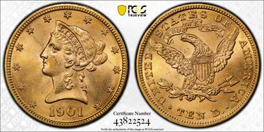 1901 $10 MS62