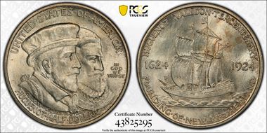 1924 50C Huguenot MS65