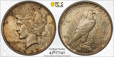 1922-D $1 VAM 7 Tripled Reverse AU58