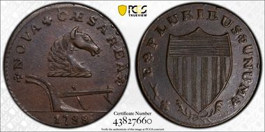1788 NJ 1/2P Fox Before Legend, Maris 77-dd AU58BN