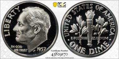 1957 10C PR69DCAM