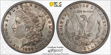 1880/79-O $1 VAM 4, Crossbar AU50