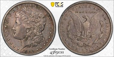 1900-O $1 VAM 29A, Die Break VF25