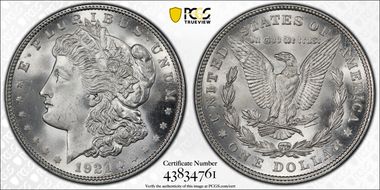 1921 $1 Morgan MS66+