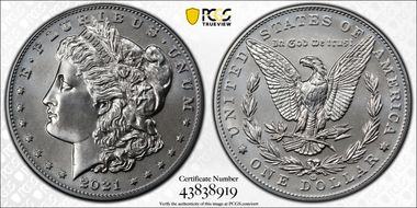2021-CC Privy $1 Morgan Dollar 100th Anniversary MS70