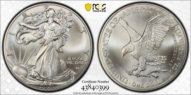 2021 $1 Silver Eagle - Type 2 MS68