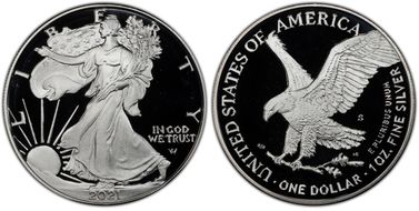 2021-S $1 Silver Eagle - Type 2 First Strike PR69DCAM
