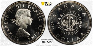 1964 S$1 Confederation Ag PL66CAM