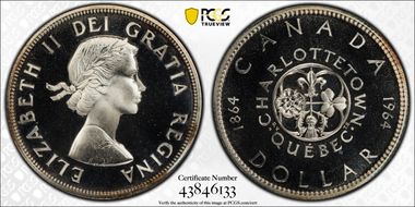 1964 S$1 Confederation Ag PL67DCAM