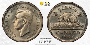 1947 5C Maple Leaf MS65