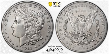 2021-O Privy $1 Morgan Dollar 100th Anniversary MS70