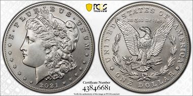 2021-S $1 Morgan Dollar 100th Anniversary MS70