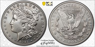 2021-S $1 Morgan Dollar 100th Anniversary MS70