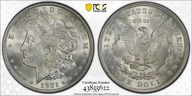 1921 $1 Morgan MS64