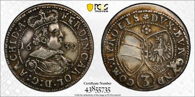 1639 3 Kr KM-852 Hall AU50