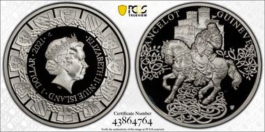 2021-CM $1 Guinevere and Lancelot Legend of King Arthur First Strike PR68DCAM