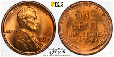 1934-D 1C MS66+ RD