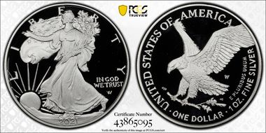 2021-W  $1 Silver Eagle - Type 2 PR70DCAM