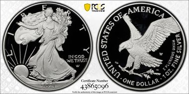 2021-W  $1 Silver Eagle - Type 2 PR70DCAM