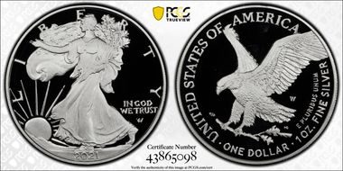 2021-W  $1 Silver Eagle - Type 2 PR70DCAM