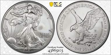2021-W $1 Burnished Silver Eagle-Type 2 SP70