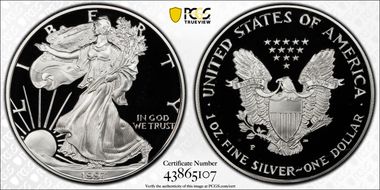 1997-P $1 Silver Eagle PR69DCAM