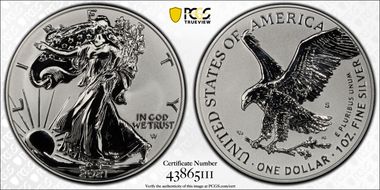 2021-S $1 Silver Eagle Rev PR - Type 2 Designer Edition PR70